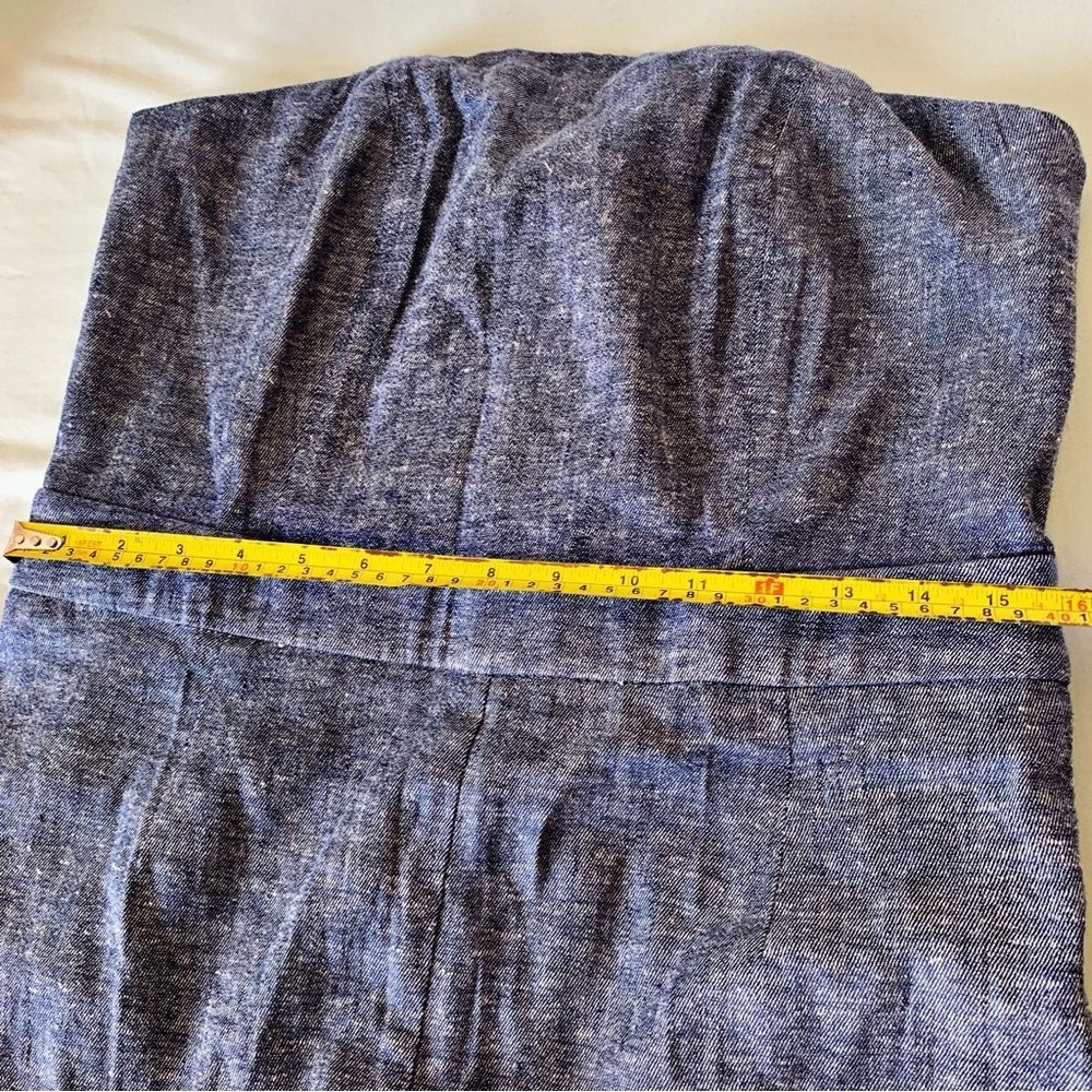 Chicos Black Label Linen Twill Jumpsuit Wide Leg Removable Straps Sz 8 (M) - Picture 5 of 12
